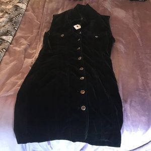 VINTAGE BLACK 90s CORDUROY DRESS